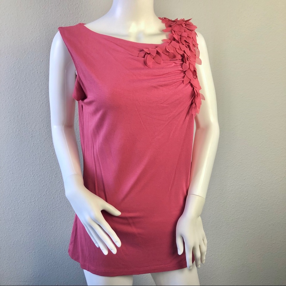 Anne Klein Large Pink Sleeveless Top with Petals